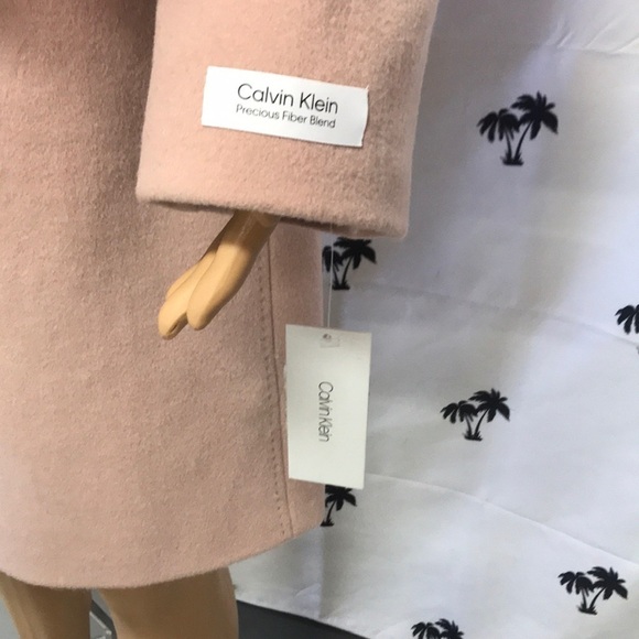 Brand New Calvin Klein Blush 3-Button Coat w Scarf - Picture 3 of 14